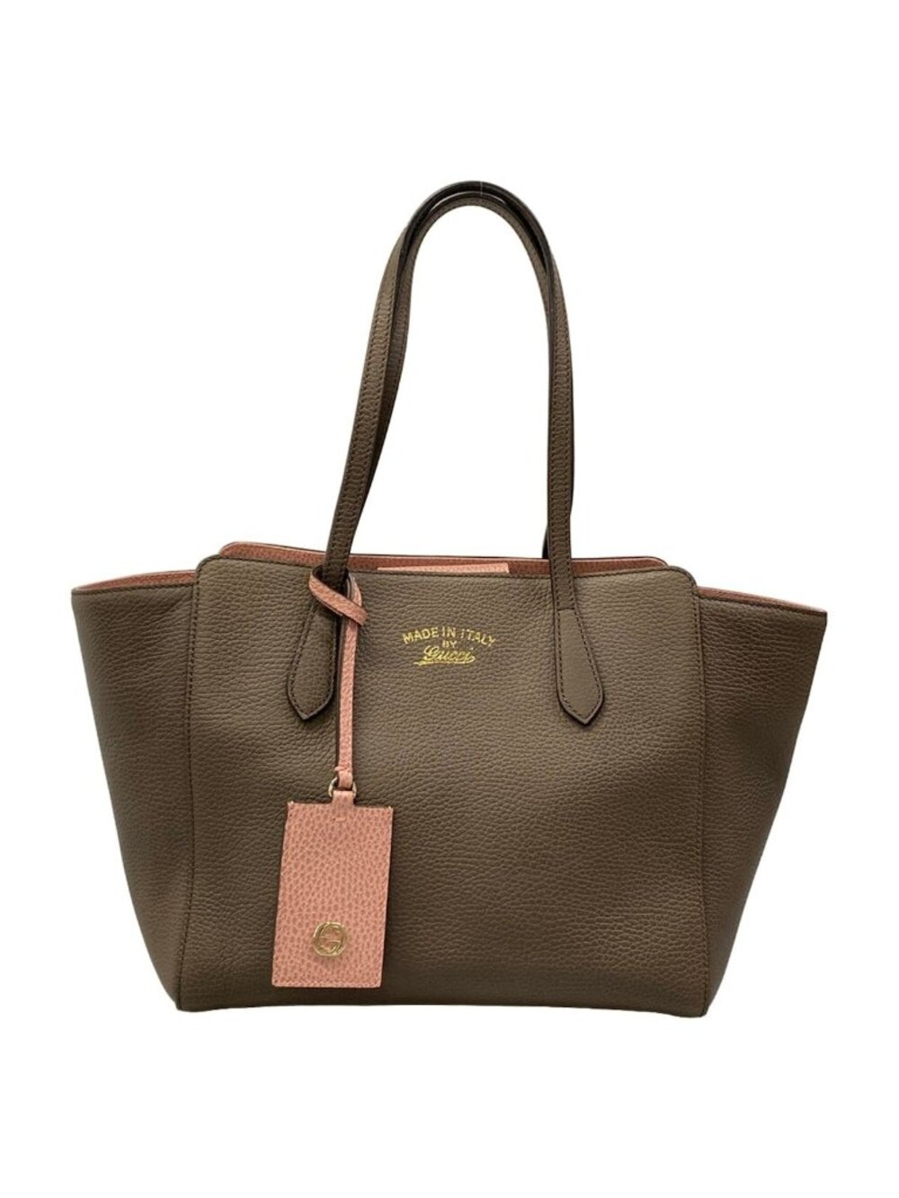 Gucci Tote Bag Swing Dark Beige Leather